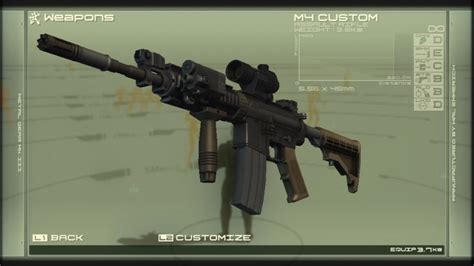 metal gear solid 4 m4 custom parts|konami metal gear solid 4.